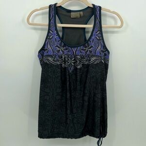 Athleta Racerback Gray and Purple Tinker Tank Top Large